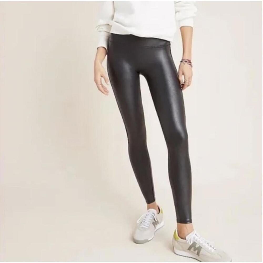 NWOT SPANX Faux Leather Leggings Black Size Small Petite